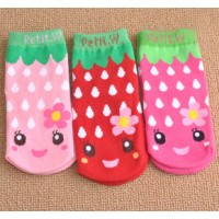 嬰兒防滑短襪 (一套3對) - Smiley Face